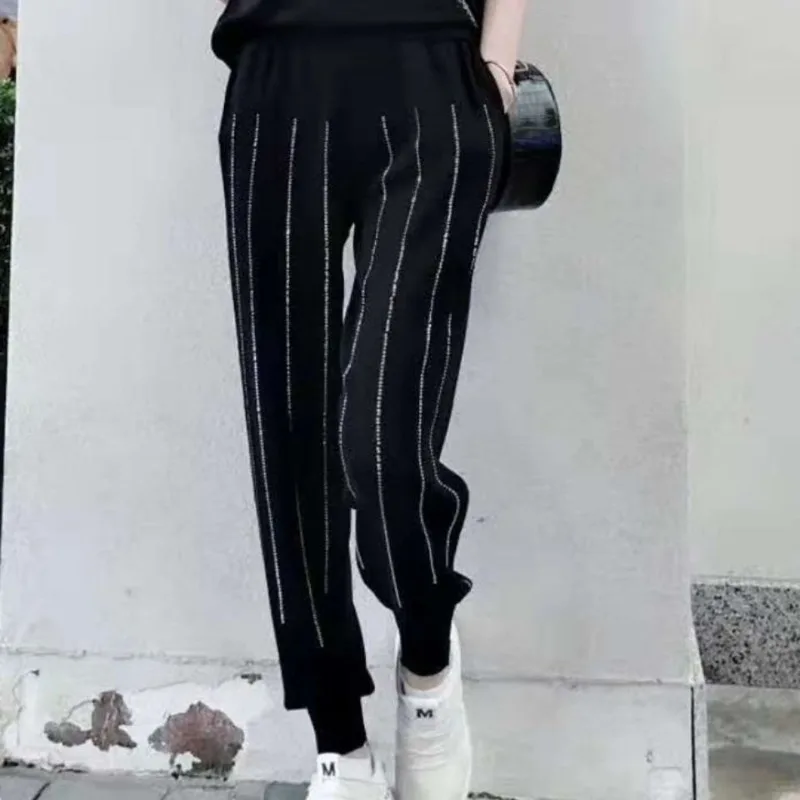 

Oversized Knitted Harem Pants for Women New Autumn and Winter Drape Casual Elastic Waist Radish Ankle Tight Harem Pants