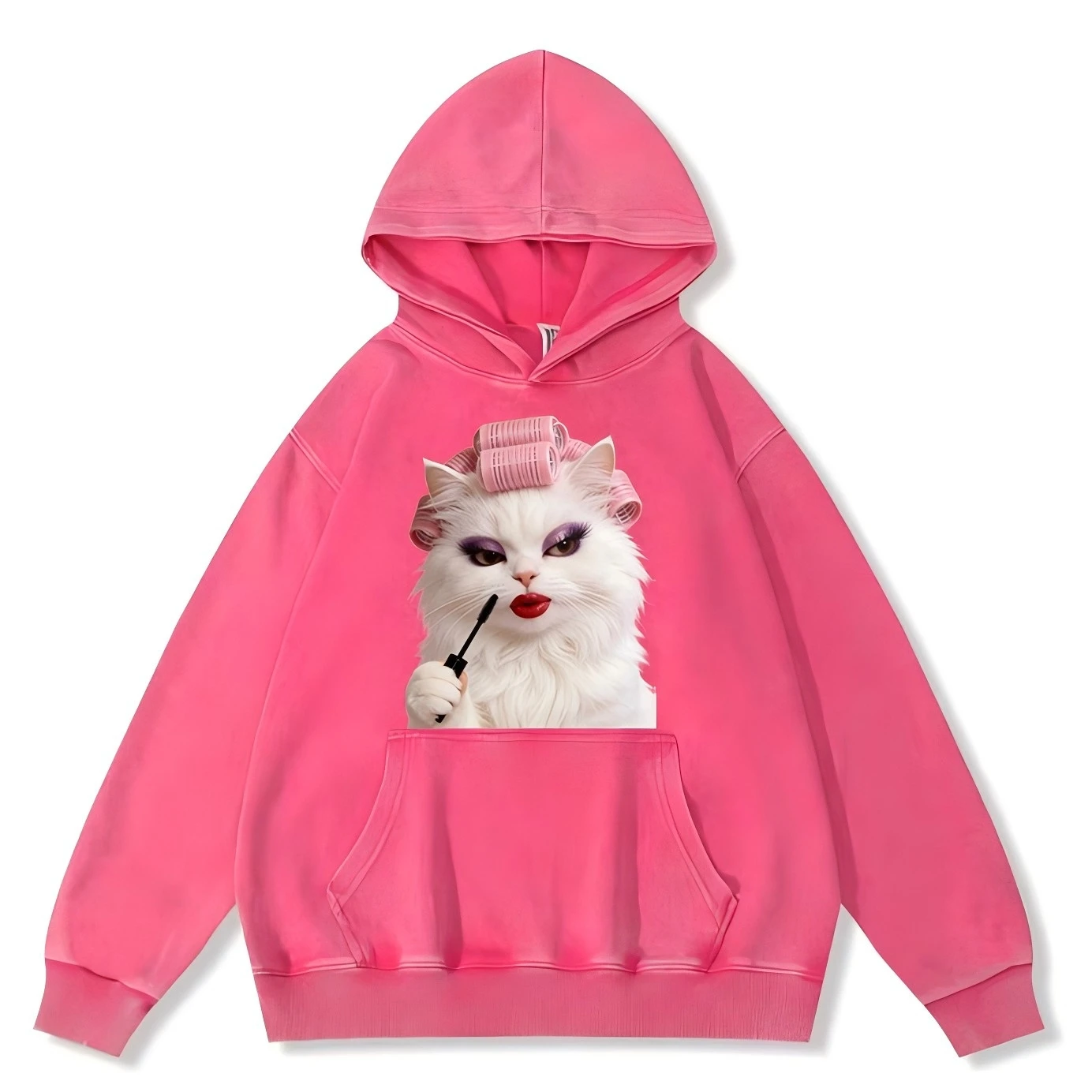 

Худи в винтажном стиле с эффектом потертости, забавный антропоморфный принт, персонализированная повседневная толстовка для мужчин и женщин, хлопковое худи