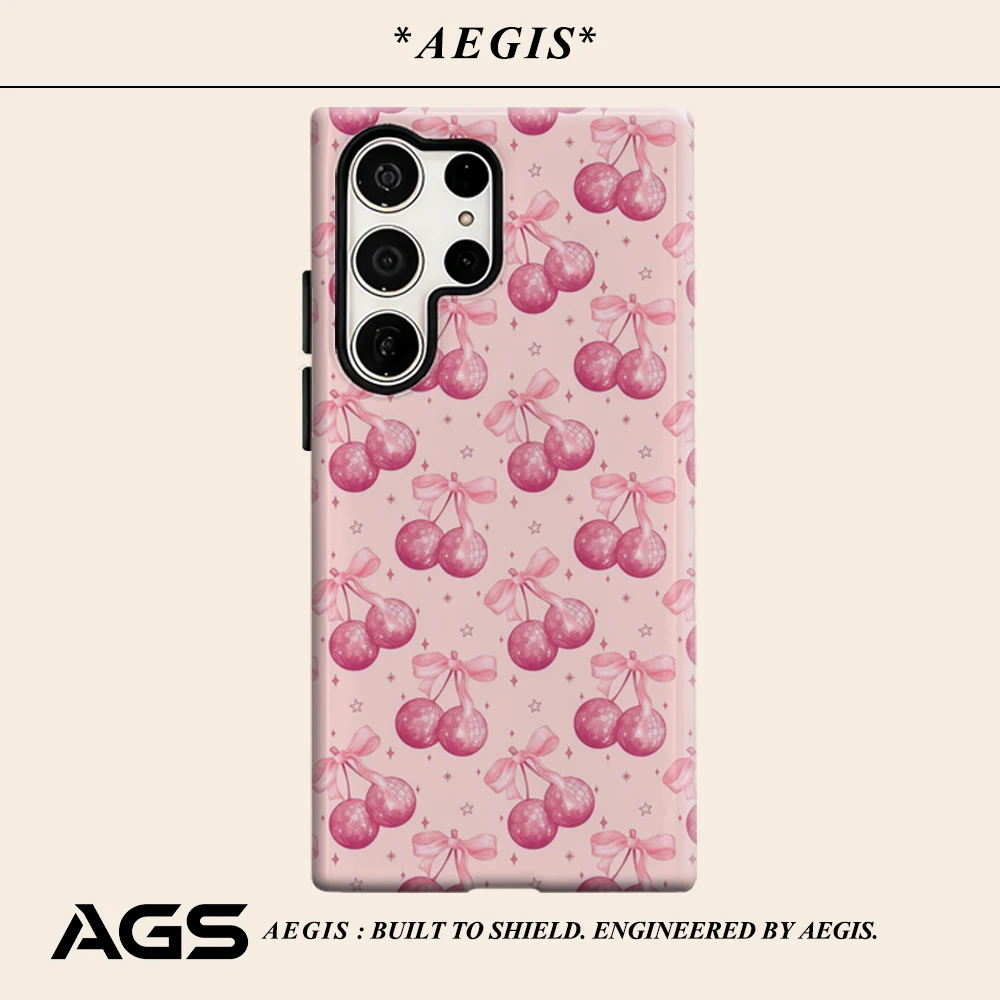 Pink Disco Sparkle Phone Case for Samsung Galaxy S25 Ultra S24 S23 Ultra Plus Glossy Double-layer Back Cover