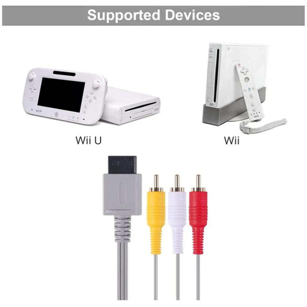 Imagem -05 - Cabo av Universal para Nintendo Wii Console Controlador Áudio e Vídeo Cabo av Composto para Will 50 Pcs