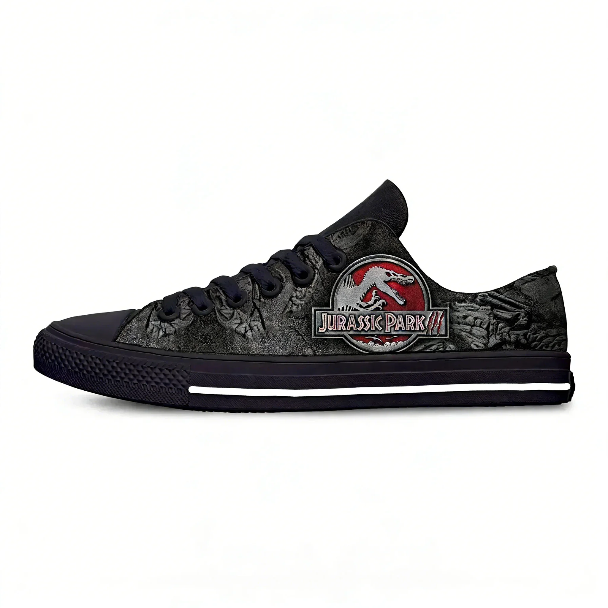 Hot Jurassic Park Movie Dinosaur Anime Cartoon Funny Casual Cloth Shoes Mens Womens Classic Sneakers Low Top Casual Board Shoe