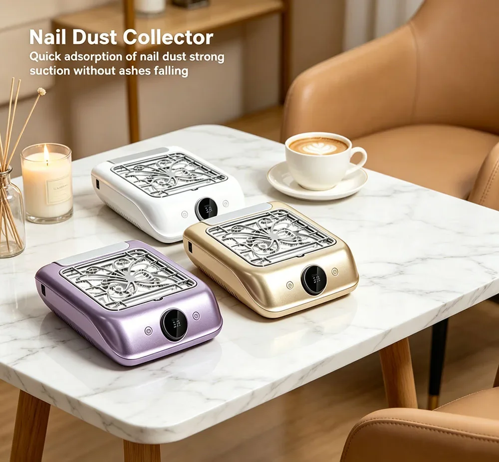 

Supreme Upgraded Adjustable Speed Nail Dust Extractor Rechargeable Cordless Powerful Vacuum Collector LED Display Manicure Tools