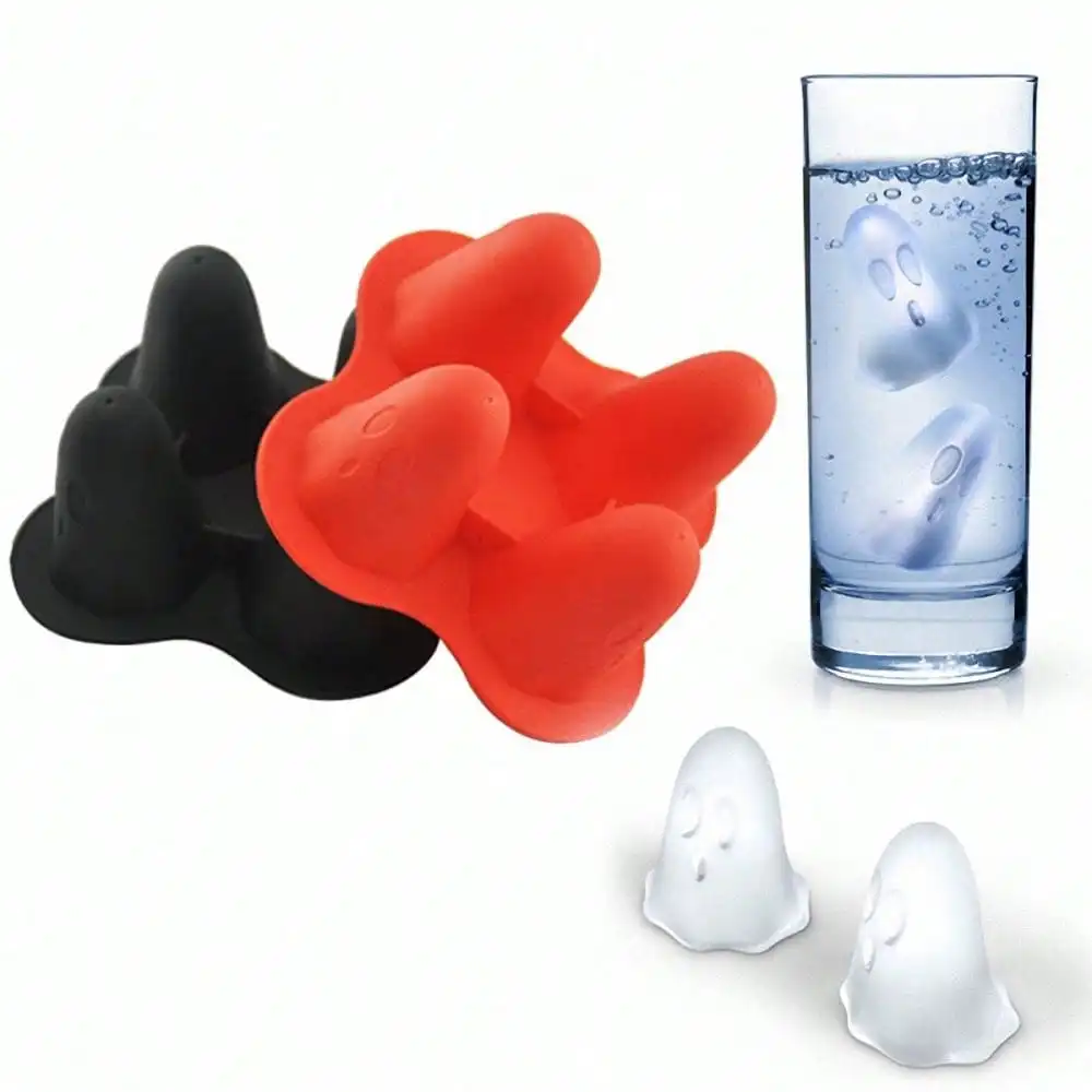 

2-Pack Ghost Ice Cubes Tray - Halloween Party Ghost TPR Mold For Ice Cubes, Soap, Chocolate, Candle, Candy, Jello Shot
