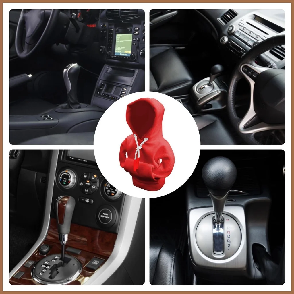 New Gear Shift Hoodie Cover Shift Cover Gear Collars Handle Decoration Manual Automatic Universal Car Shift Lever Interior Decor