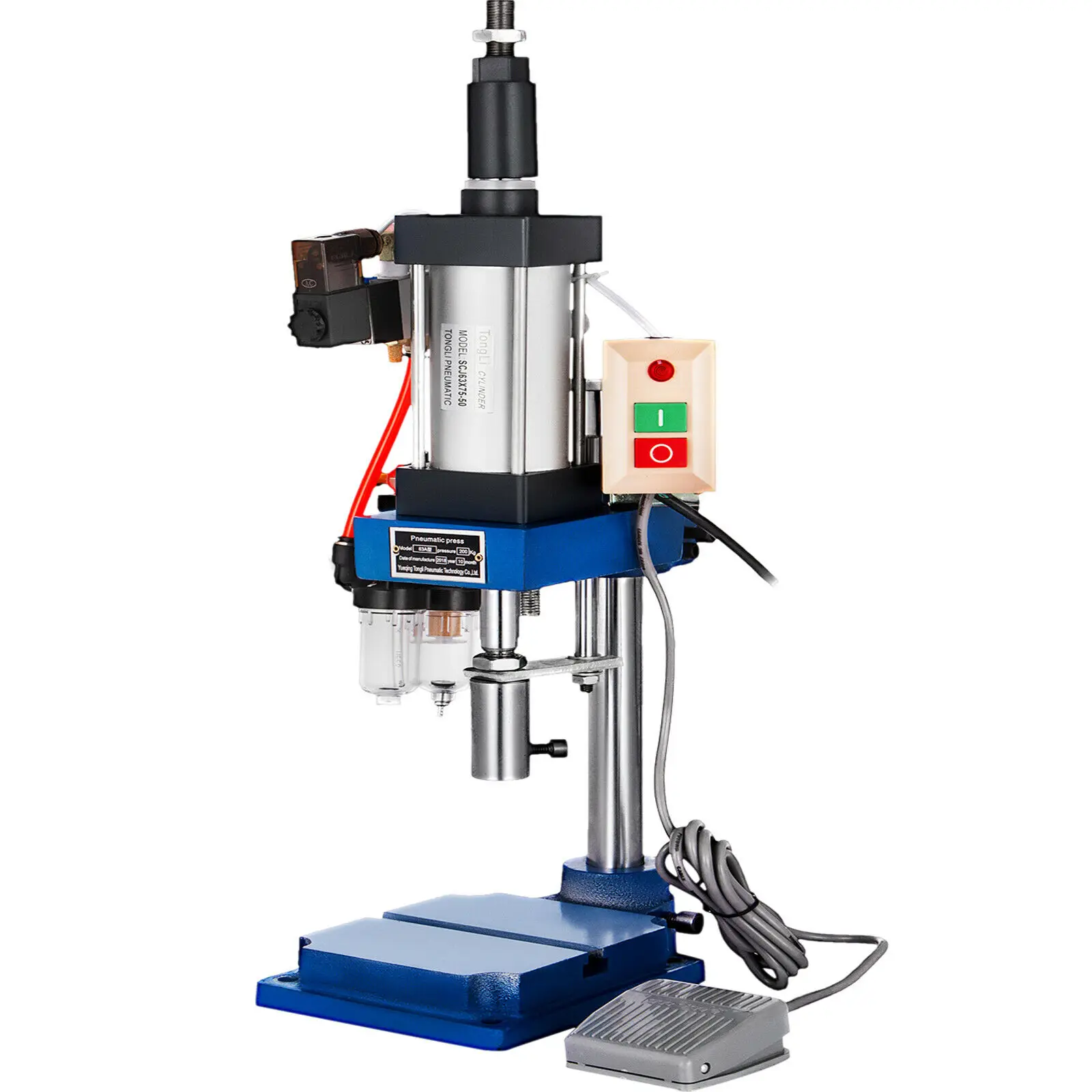 

200KG Pneumatic Punch Press Machine Small Desktop Single Column Gas Spleen High Precision Riveting Punching Tool 110V/220V