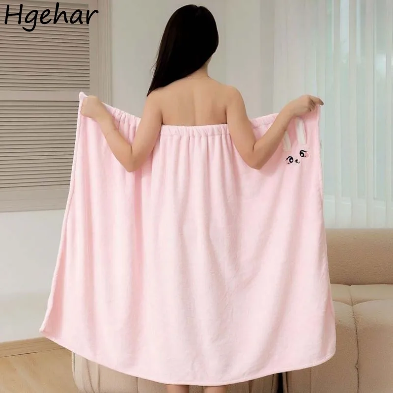 

Cartoon Wearable Bath Towel Bathroom Large Washcloth Shower Soft Water Absorbent Quick Dry Toallas Women Cute Household Towels