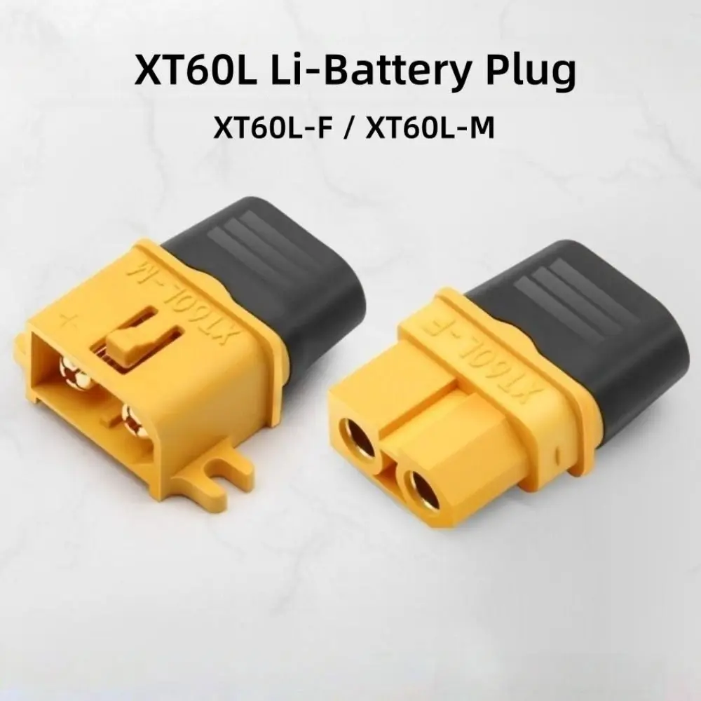 New Amass XT60L Connector Gold-plated DC500V 20A XT60L Battery Plug Yellow Lipo Battery Connector XT60L-F M Plug RC Accessories