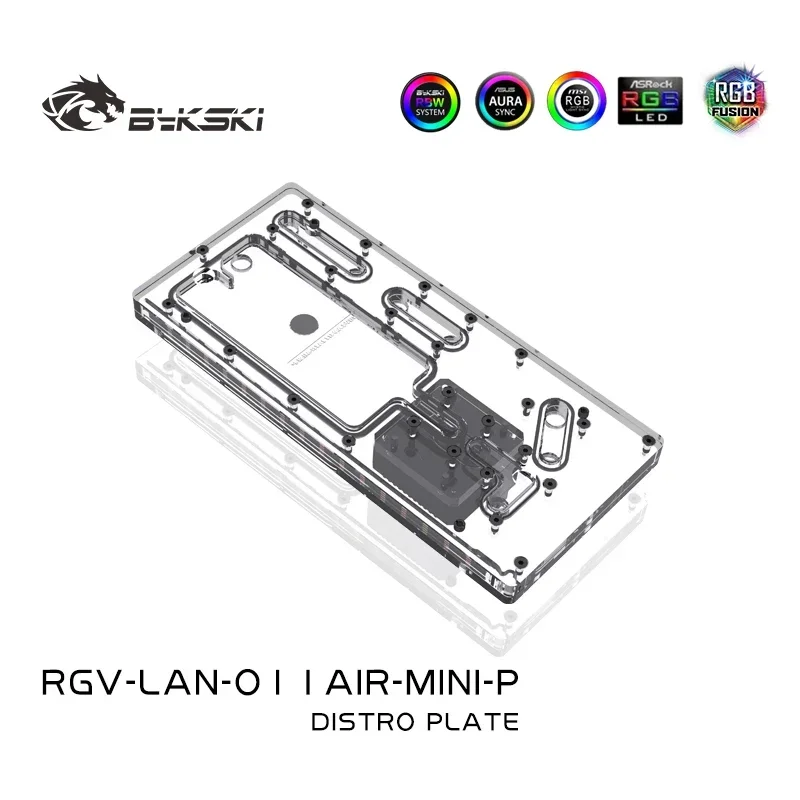 Bykski Distro Plate /Acrylic Water Board Kit For LIANLI O11 AIR MINI Case, For Single GPU Building PC Water Cooling System