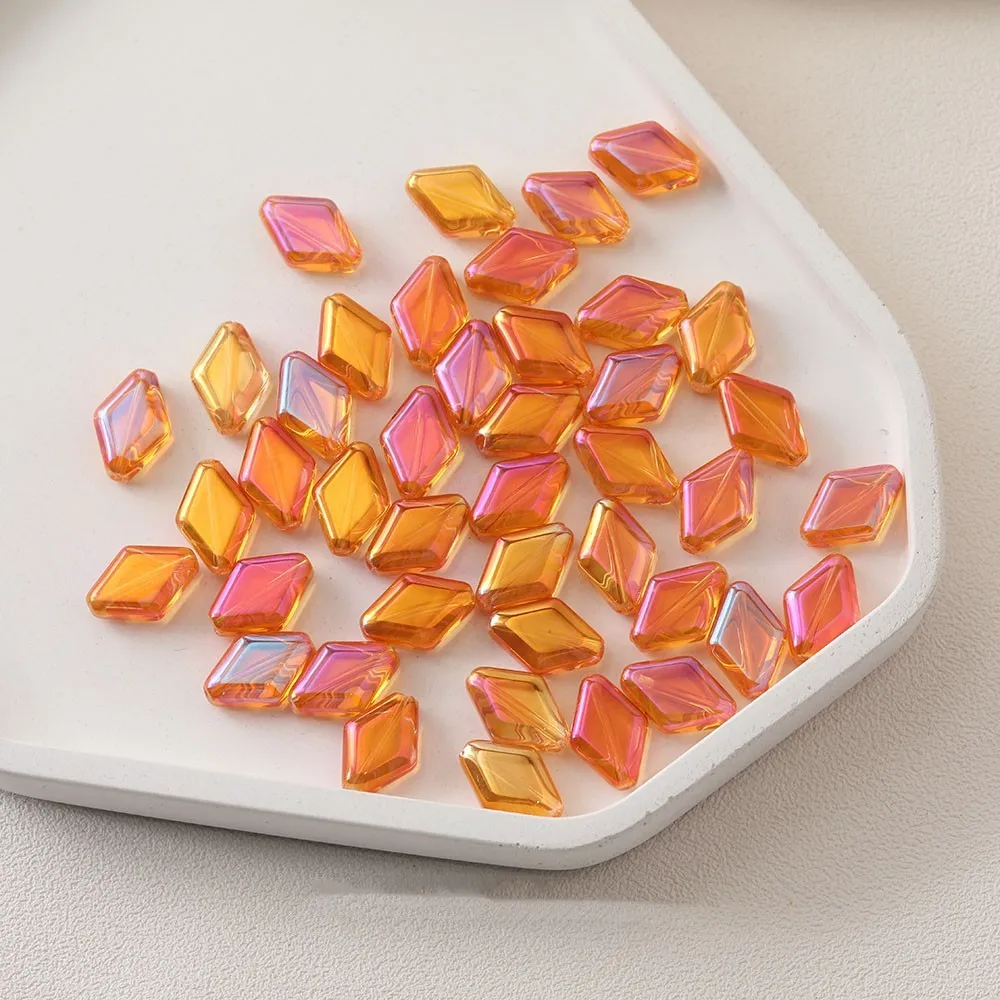 20Pcs 10x15mm Czech Glass Bicone Beads Electroplated Color Rhombic Crystal Beads Handmade Diy Crafts Pendant Rings Accessories