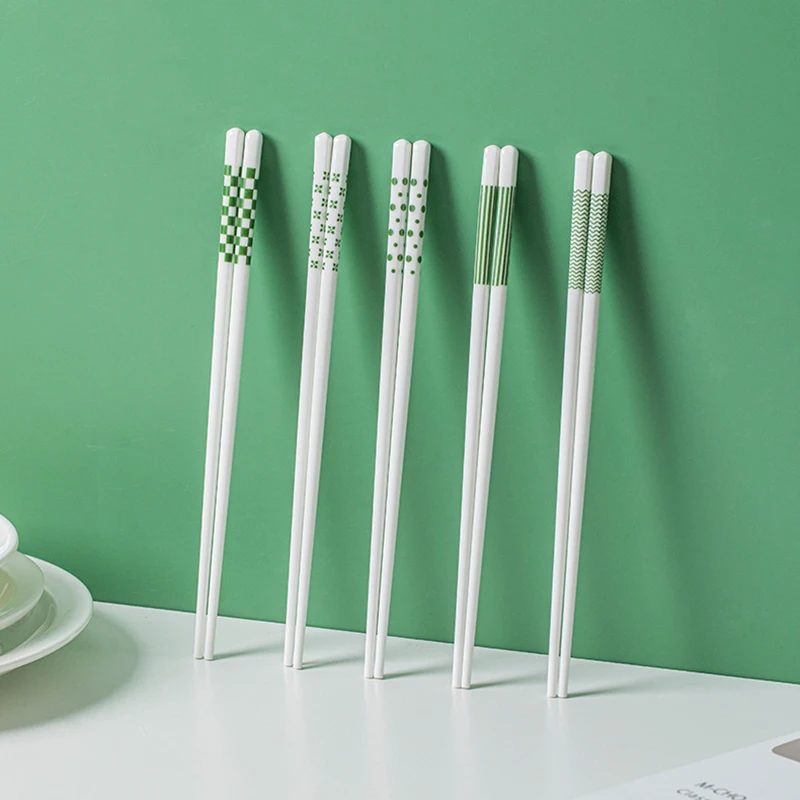 5 Pairs Ins Wind Chopstick High Appearance Level Non-slip and Mould Resistant Household Ceramic Single Kuaiko Special Tableware