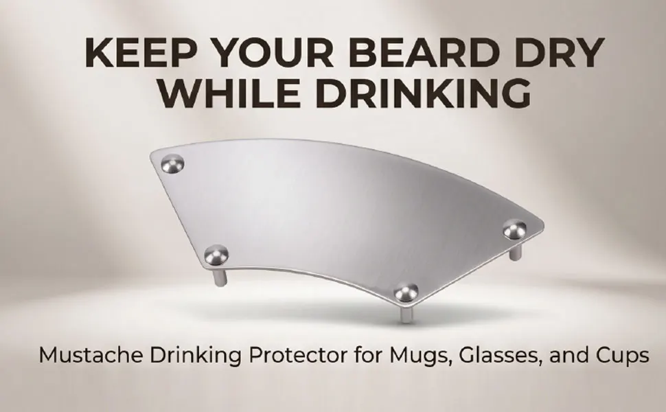 Mustache Drinking Protector Portable Mustache Guard Men Beard Protectors for Mugs Glasses Cups Stainless Steel