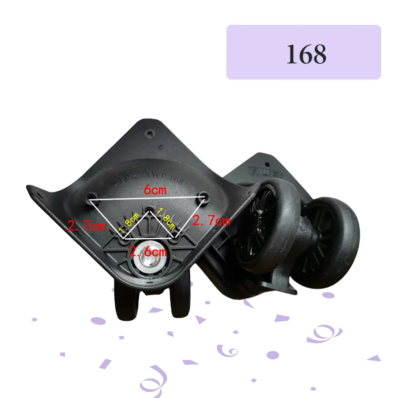 For XWP-168 Luggage 360° Universal Wheel Luggage Pulley Silent Durable Dual Wheel Luggage Accessories Replacement Wheel Roller