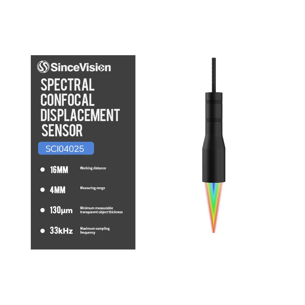 Sincevision Ultra-Precise 33kHz Sampling 4mm Range 0.006m Axial Resolution 16mm Working Distance 25 Viewing Angle Sensor