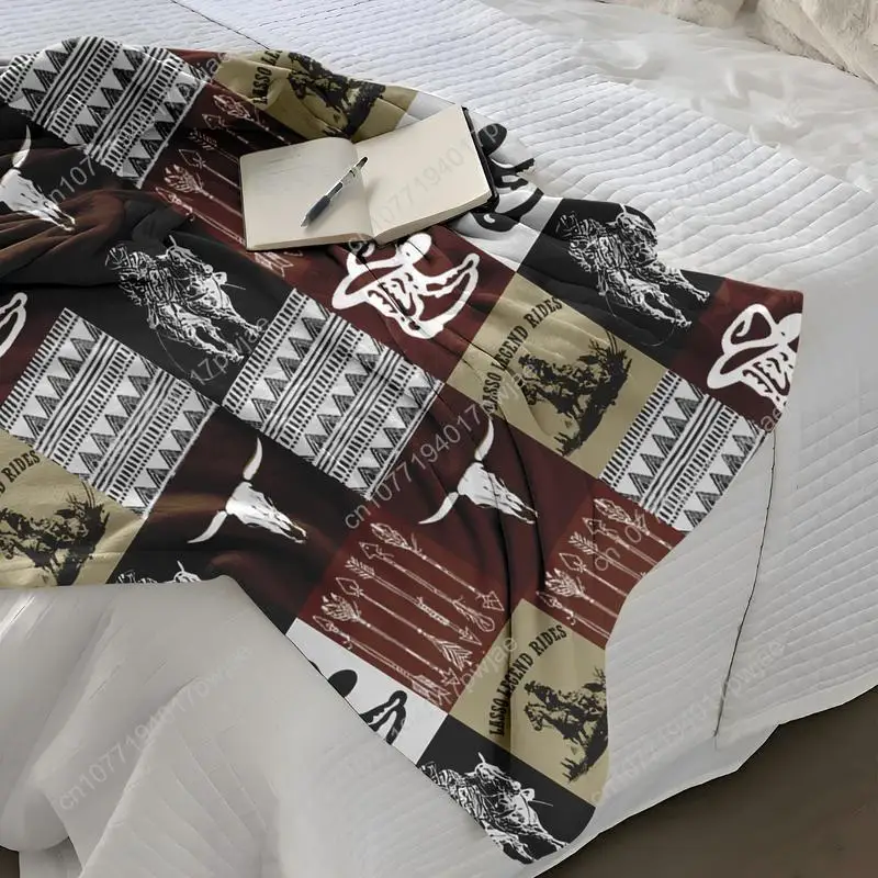 Single Cowboy Cartoon Microfiber Blanket - Super Soft Lightweight All-Season Bedding Quilt Custom blankets