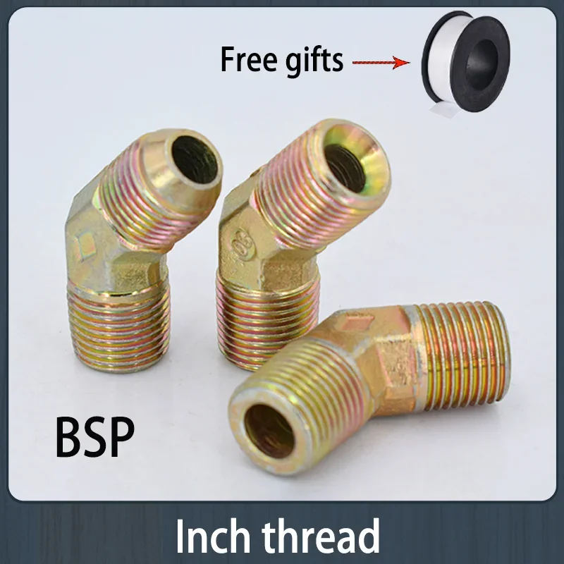 

Hydraulic Fittings 45 Degree Elbow BSP 1/8" 1/4" 3/8" 1/2" 3/4" 1"Inch Male Thread Oil Pipe Connector Transition Fittings