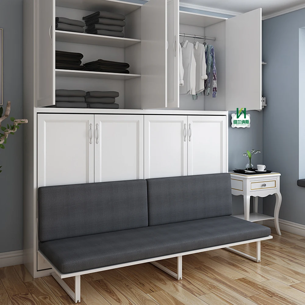 Custom Made Children Bed Hidden Wall Beds Horizontal Folding Murphy Bed with Sofa Storage Smart Furniture