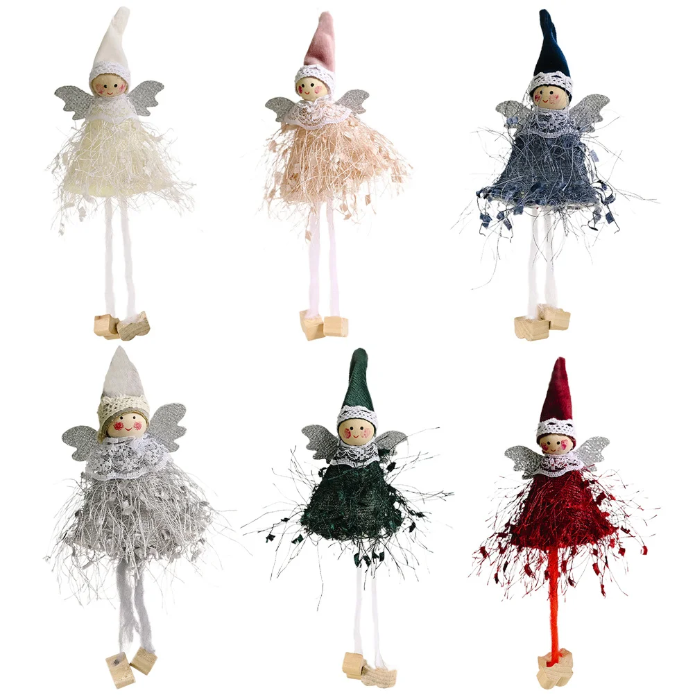 

6Pcs Christmas Hanging Angel Pendant Cloth Decorations Creative Tree Ornaments for Home Party Hanging Angel Pendant