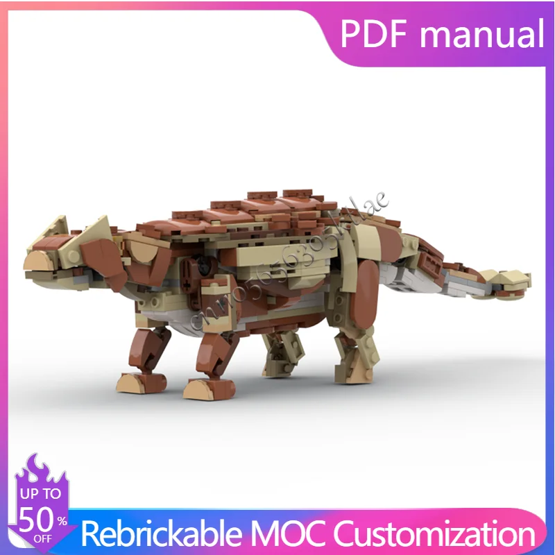 

405 шт. MOC, средневековые строительные блоки с изображением анkylosaurus, модель детских развивающих игрушек для сборки «сделай сам», подарок на Рождество и день рождения
