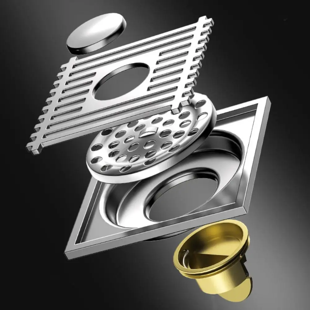 Stainless Steel Floor Drain Core Square Insect-proof Shower Floor Drain Prevention Deodorant Anti-odor Drain Filter Bath