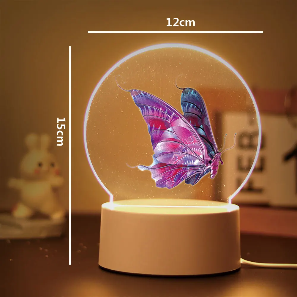 Beautiful butterflies 3d Illusion Night Lamp for Table Desk Decor Boys Girls Birthday Gift