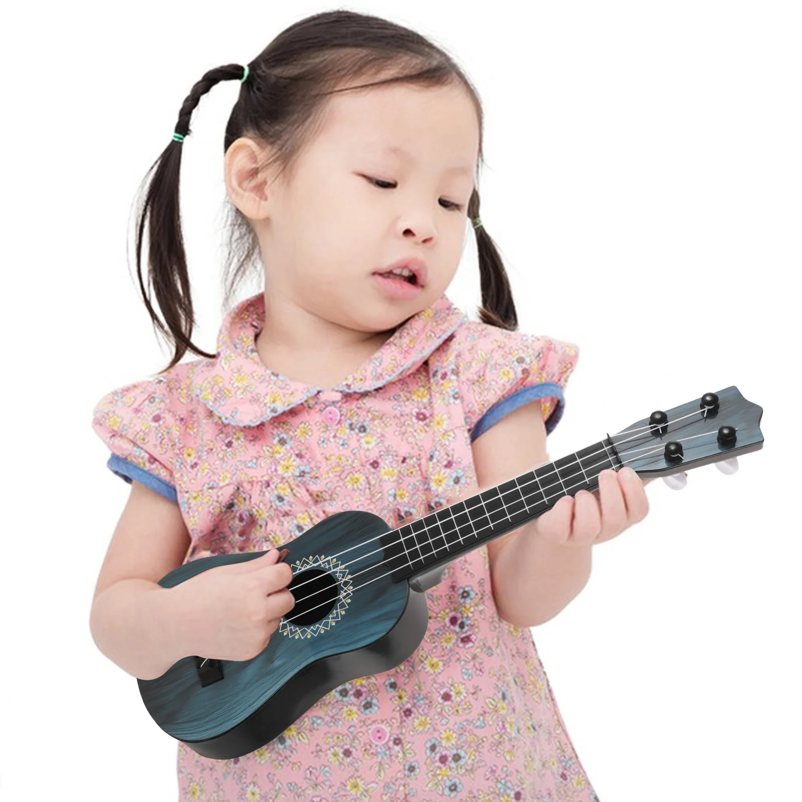 

1Set Realistic Wood Grain Ukulele Round Hole Childfriendly Size Musical Instrument for Beginners Mini Guitar for Kids Toddlers