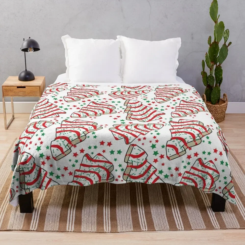 Christmas Tree Snack Cakes Throw Blanket Travel Summer Vintage Flannel Bed covers Blankets