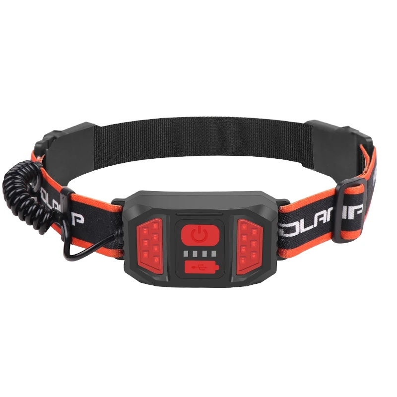 Lámpara de luz de cabeza de 2 uds, linterna de cabeza LED recargable por USB, lámpara de luz de cabeza COB ajustable para pescar, correr y acampar