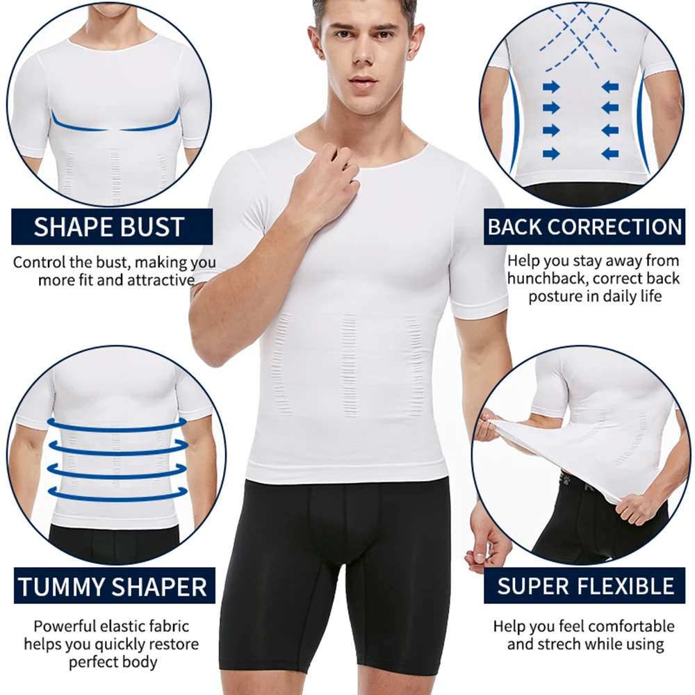 MISSMOLY رجل محدد شكل الجسم التخسيس الموقف المحملة البطن البطن مصحح ضغط Abs التخسيس الخصر تشكيل مشد تي شيرت جديد #5