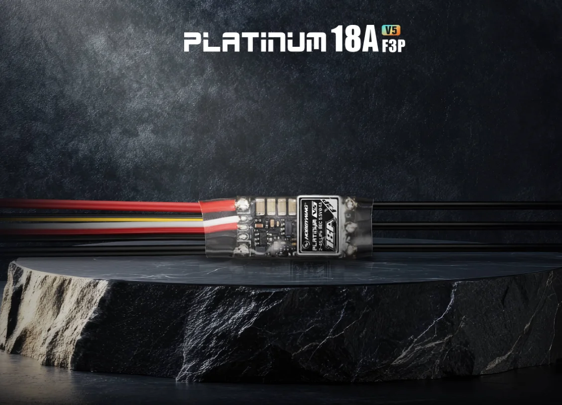 

HOBBYWING Platinum 18A V5 F3P ESC Applicable to F3P electric fixed-wing aircraft ranging from 120 grams to 320 grams
