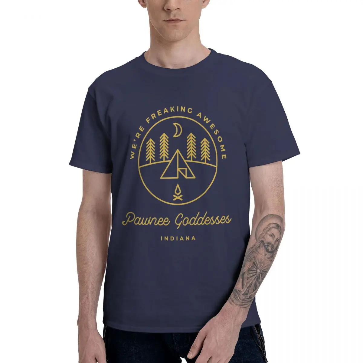 Fashion Pawnee Goddesses T Shirt Pure Cotton Crewneck Male T-Shirt Short Long Sleeve Oversized Novelty Tee Hoodie Four Seasons