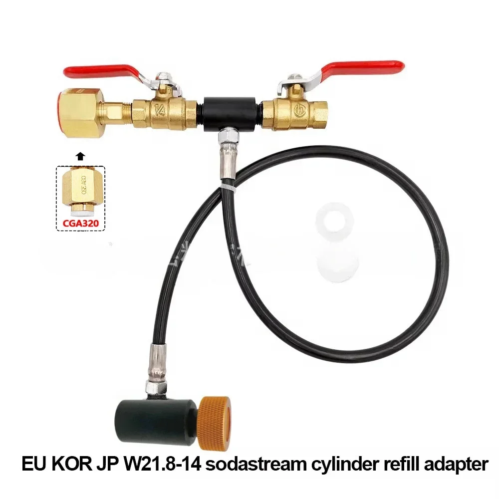 

Sodastream CO2 soda cylinder carbon dioxide inflatable connector with 24 inch hose large to small