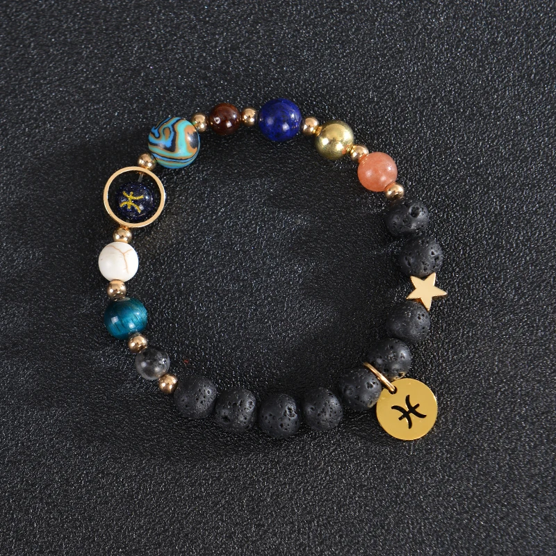 Zodiac Bracelets for Women 12 Constellations Crystal Stone Bracelet for Birthday Zodiac Gifts Constellation Charm Bracelet