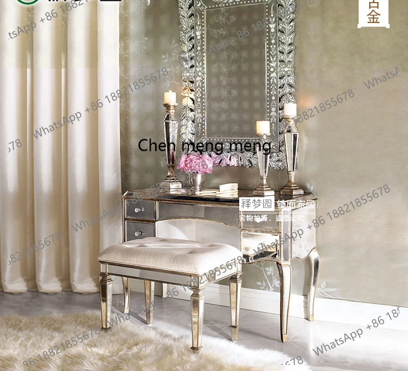 Makeup table European furniture Mirror furniture Glass furniture Neoclassical postmodern