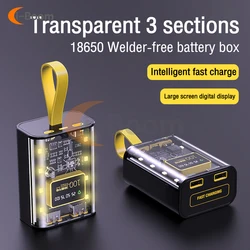 Battery Box 3PCS 10W 18650 Battery DIY Mobile Power No Soldering Battery Case Capacity Display Micro+Type-C Interface