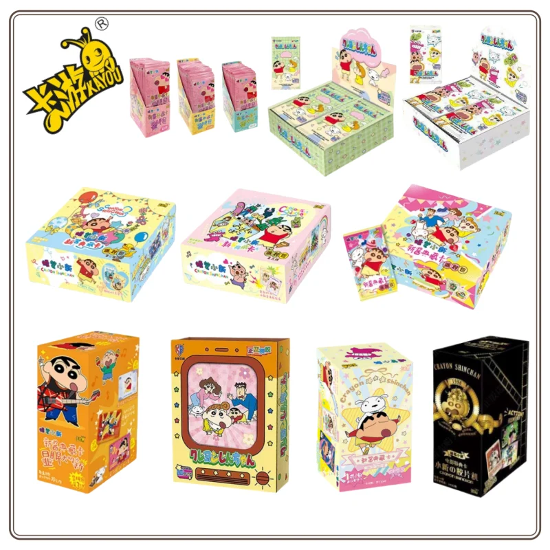 In Stock KAYOU Genuine Crayon Shin-chan Card Whole Box Collectible Card Party Bag Series Animation Peripheral Collection Cards