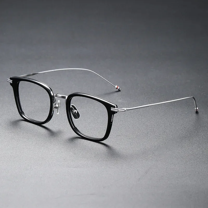 

2026 Fashion Eyewear Retro Acetate Pure Titanium Glasses Frame For Men Women Square Eyeglasses farmes Luxury Spectacles