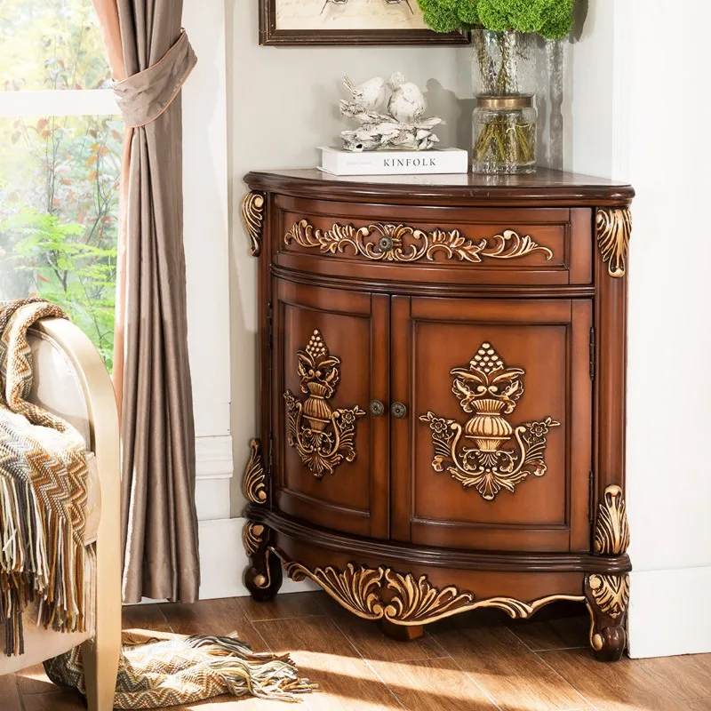 American Country Retro Corner Right Angle Cabinet Bedroom Electric Room Cabinet Living Room Locker Solid