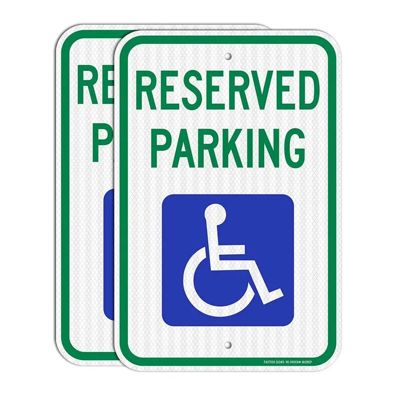 

Профессиональные знаки для парковки инвалидных колясок (2 шт.) с иллюстрациями инвалидных колясок - светоотражающий материал инженерного класса, 18 дюймов x [размер в дюймах]