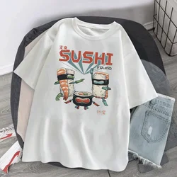 Japan Ukiyo E Style Sushi Dragon Funny Print Man T Shirt High Quality Cotton Clothing Loose Tees Fashion Cotton Shirt Women Tops