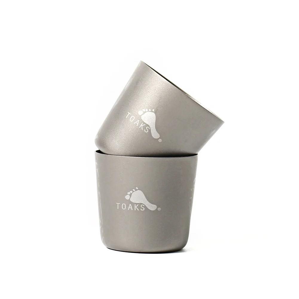 

Титановый стеклянный стакан TOAKS, 45 мл, сверхлегкий мини-стакан для чая, титановый бокал для вина на открытом воздухе, для кемпинга, 2 шт.