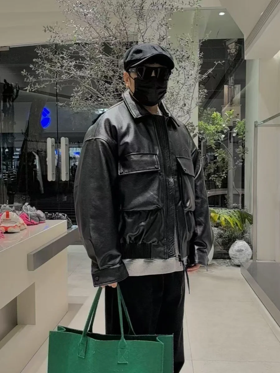 

Новая зимняя мужская рабочая одежда в американском стиле, кожаный джет, свободная теплая мотоциклетная одежда, простая универсальная модная одежда Haome