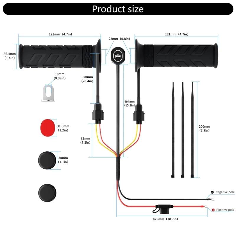 Universal 12V Aquecido Motocicleta Guiador Apertos Elétricos Aquecedores Mão Conjunto