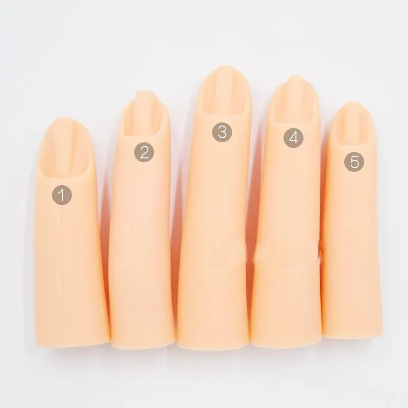 5Pcs/set Nail Art Trainer Practice Training Finger Model for Acrylic Gel Manicure Salon Tools