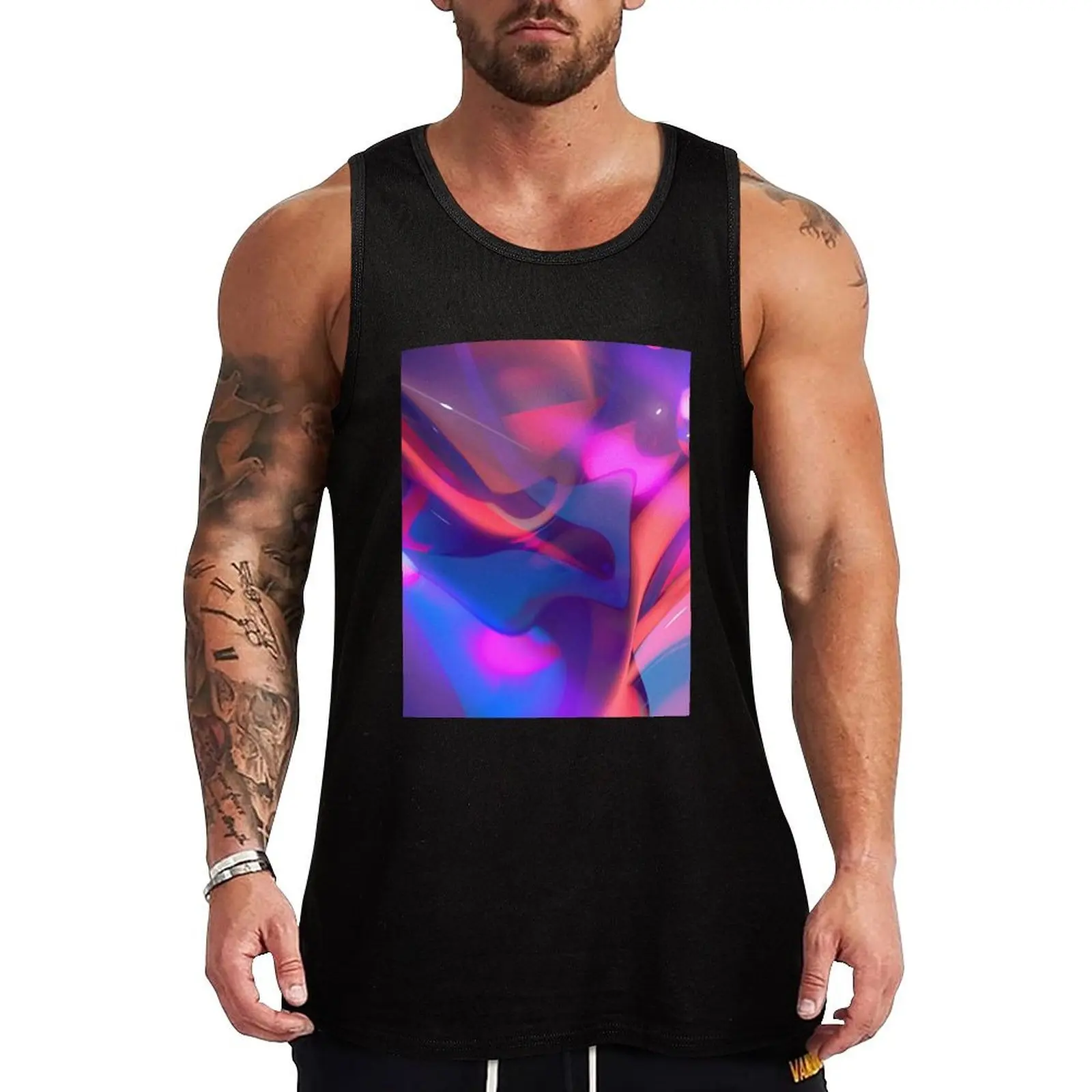 Glowing Neon Lava Tank Top Gym Ready Tank Top Sleeveless Quick Dry Athletic Top