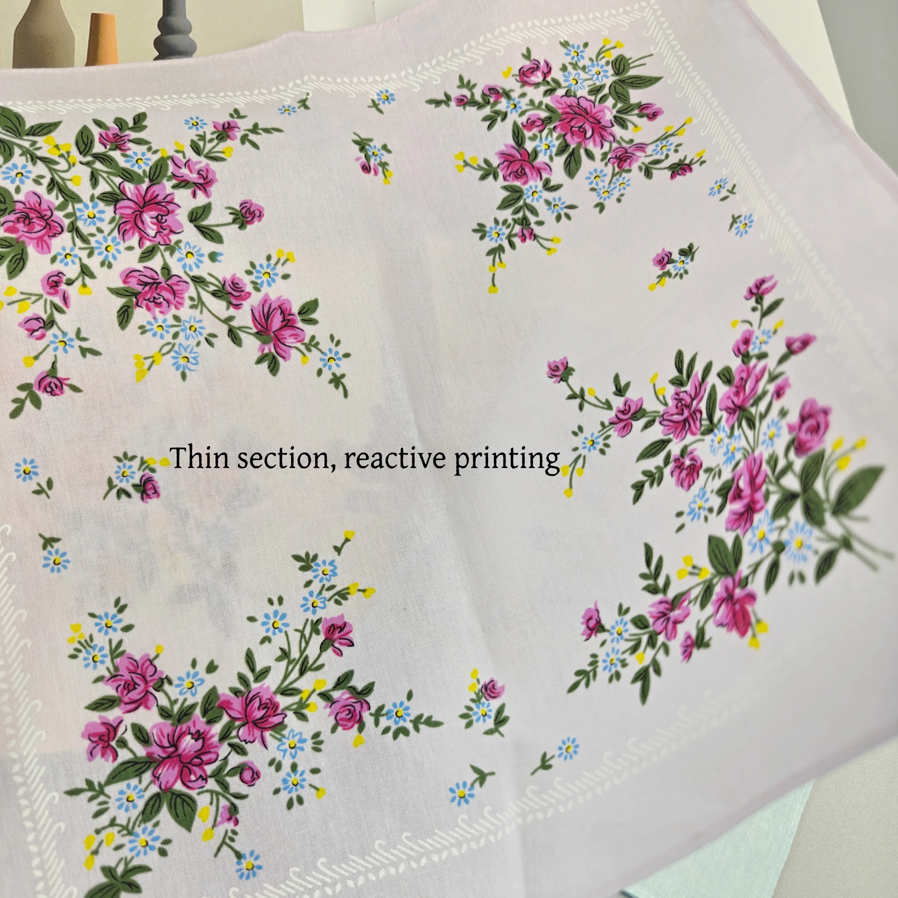 11.6 بوصة/29.5 سنتيمتر القطن هلال المرأة المطبوعة منديل الرجعية 6 قطعة شعور رقيقة #6