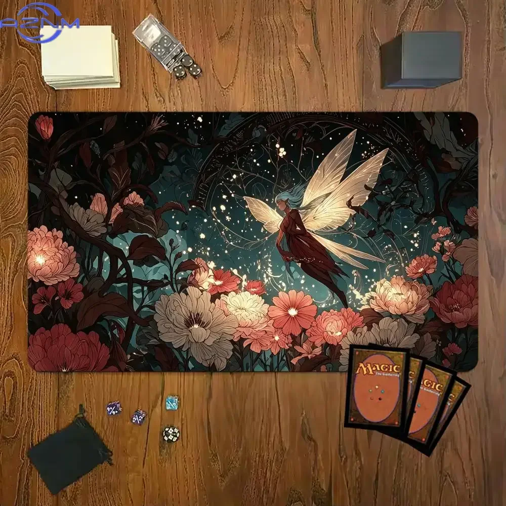 Gothic Aesthetic Dark Floral Fairy Mouse Pad Playmat TCG Office Desk Mat for Work Game PC Laptop Rug Carpet MousePad