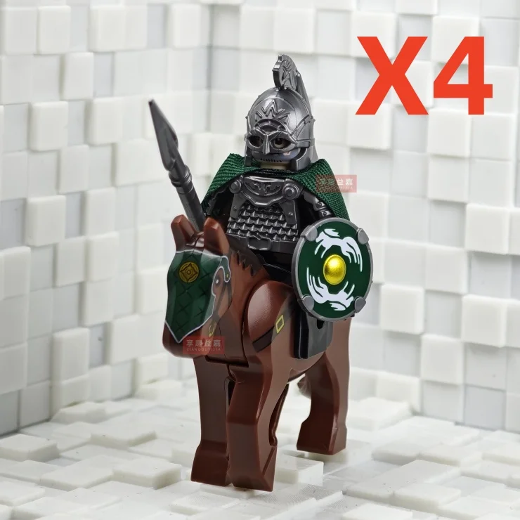Battle Five Armies mit Schwert Rohan mit Pferd Bausteine Modell Ziegel Mini Action Spielzeug Figuren Spielzeug Geschenk für Kinder MOC