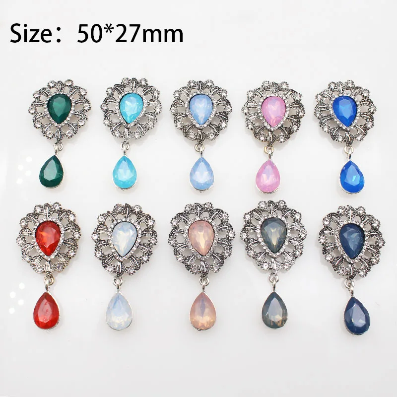 New Flat Bottom Protein Droplet Pendant Diy Decal Gift Box Clothing Rhinestone Accessories 10pcs