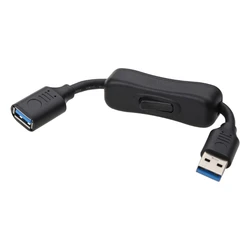 Kabel USB z wyłączonym wyłącznik zasilania, prostowłosy USB3.0 męski na żeński przewód zasilający linia danych