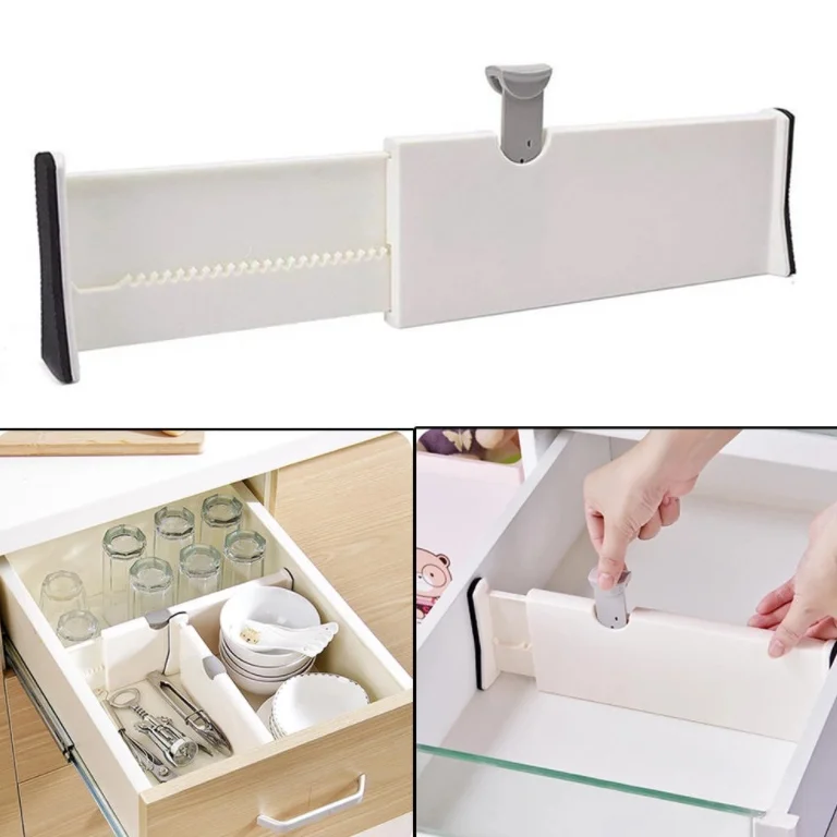 4 Adjustable Drawer Dividers, Organizes Silverware Utensils, Divider for Clothes Underwear and Bra Fabrics, Bathroom Storage